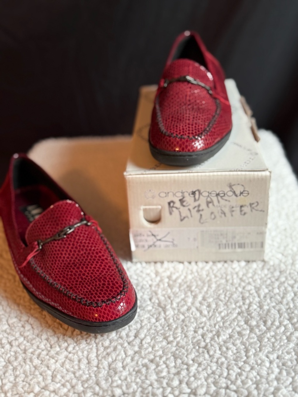 Andre Assous Red Loafers
